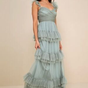 Elegant Green Ruffled Dress